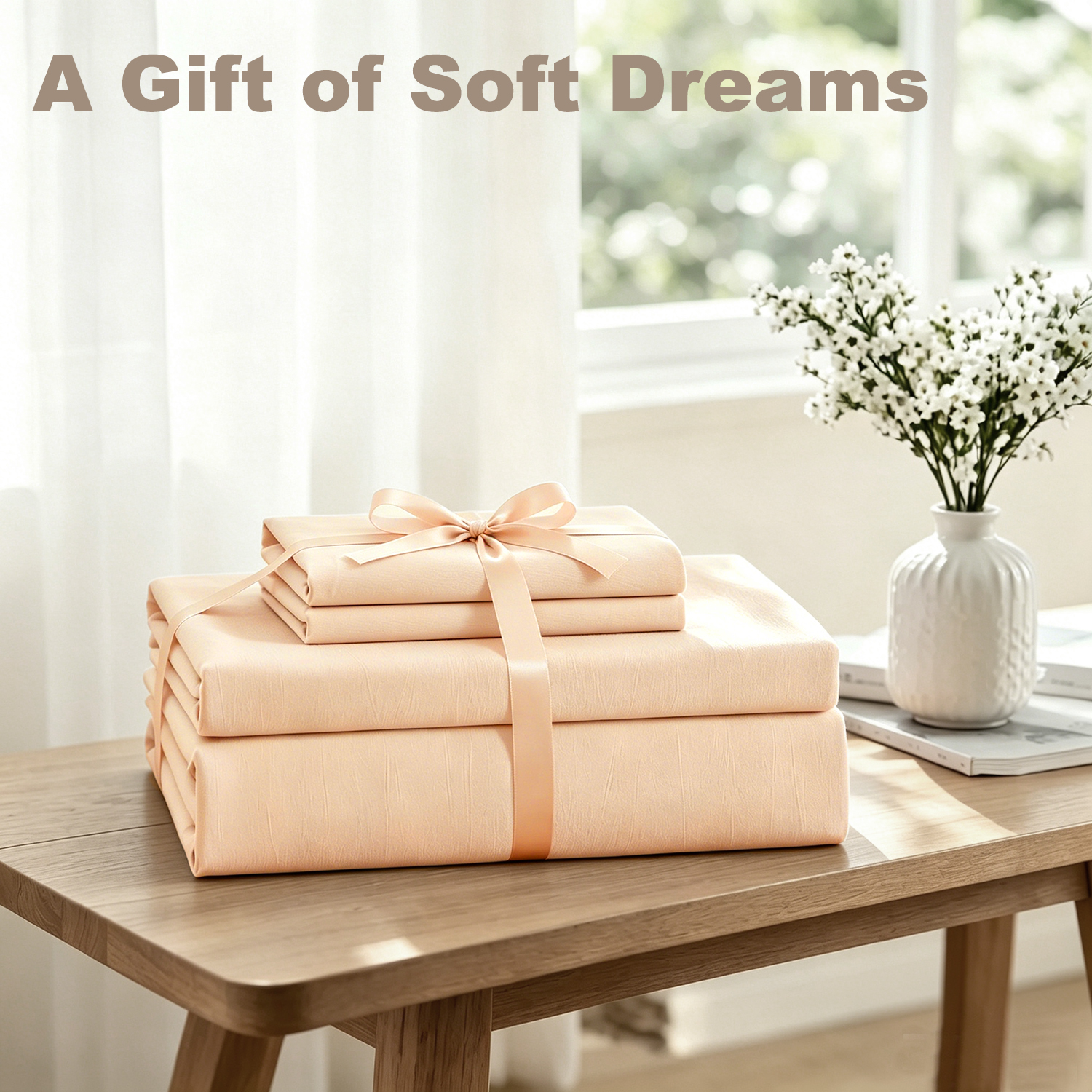 Jessy Home 4-Piece Queen/Full Sheet Set, Champagne photo 5