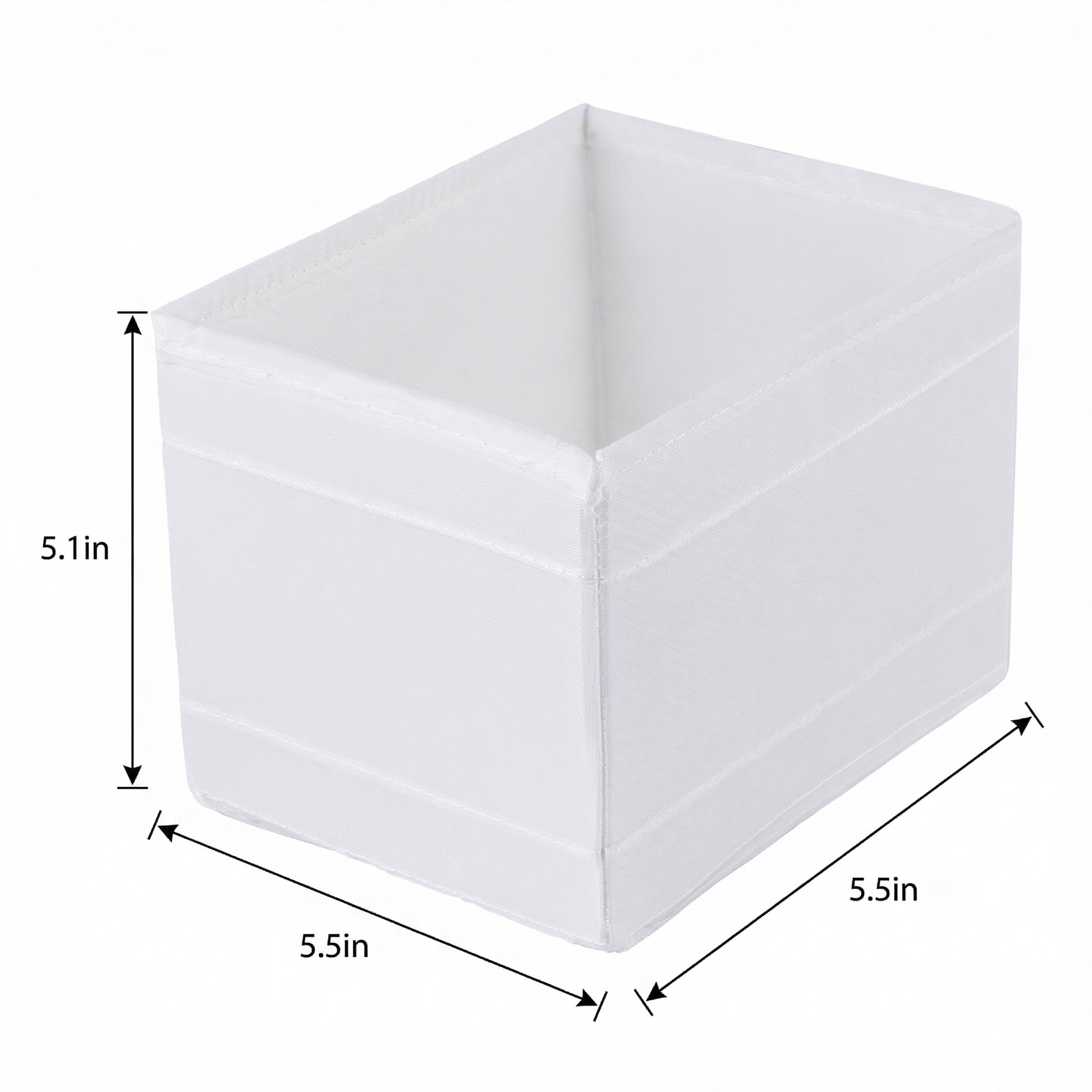 Unique Bargains 1pc Fabric Storage Bin for Shelves Closet White 5.5*5.5*5.1in