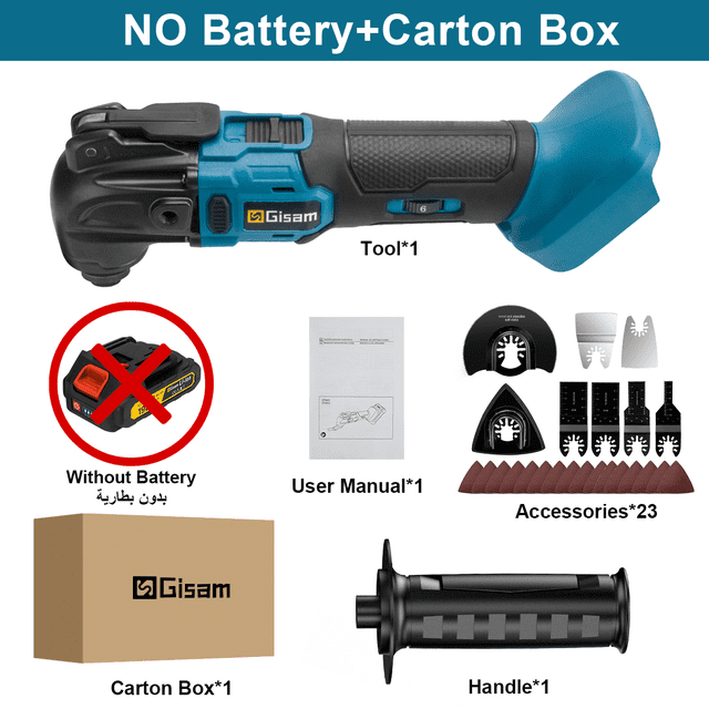 20000OPM Brushless Oscillating Multi Tool 6-Speed Electric Saw Trimmer Shovel Power Tool 18V