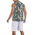 thumbnail image 2 of Xecao Flowers and Bee print basketball shirt for both men and women, a unisex basketball jersey perfect for theme parties-Small, 2 of 6