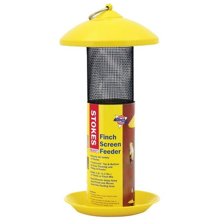 Stokes Select Finch Screen Bird Feeder With Metal Roof Yellow