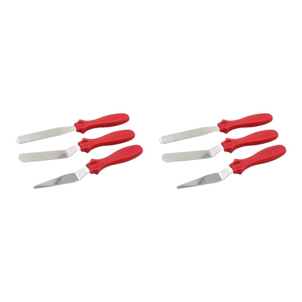Cateissary 3 Unids/set Cake Icing Spreader Cake Raspador Más de Acero Inoxidable Crema Espátula Herramienta Para Hornear, Rojo Rojo 2piezas Cateissary CBP165143