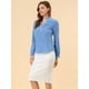thumbnail image 4 of INSPIRE CHIC Blusa con cuello con volantes y lazo para mujer, blusa de manga larga con campana vintage Corazones Azules S, 4 of 6