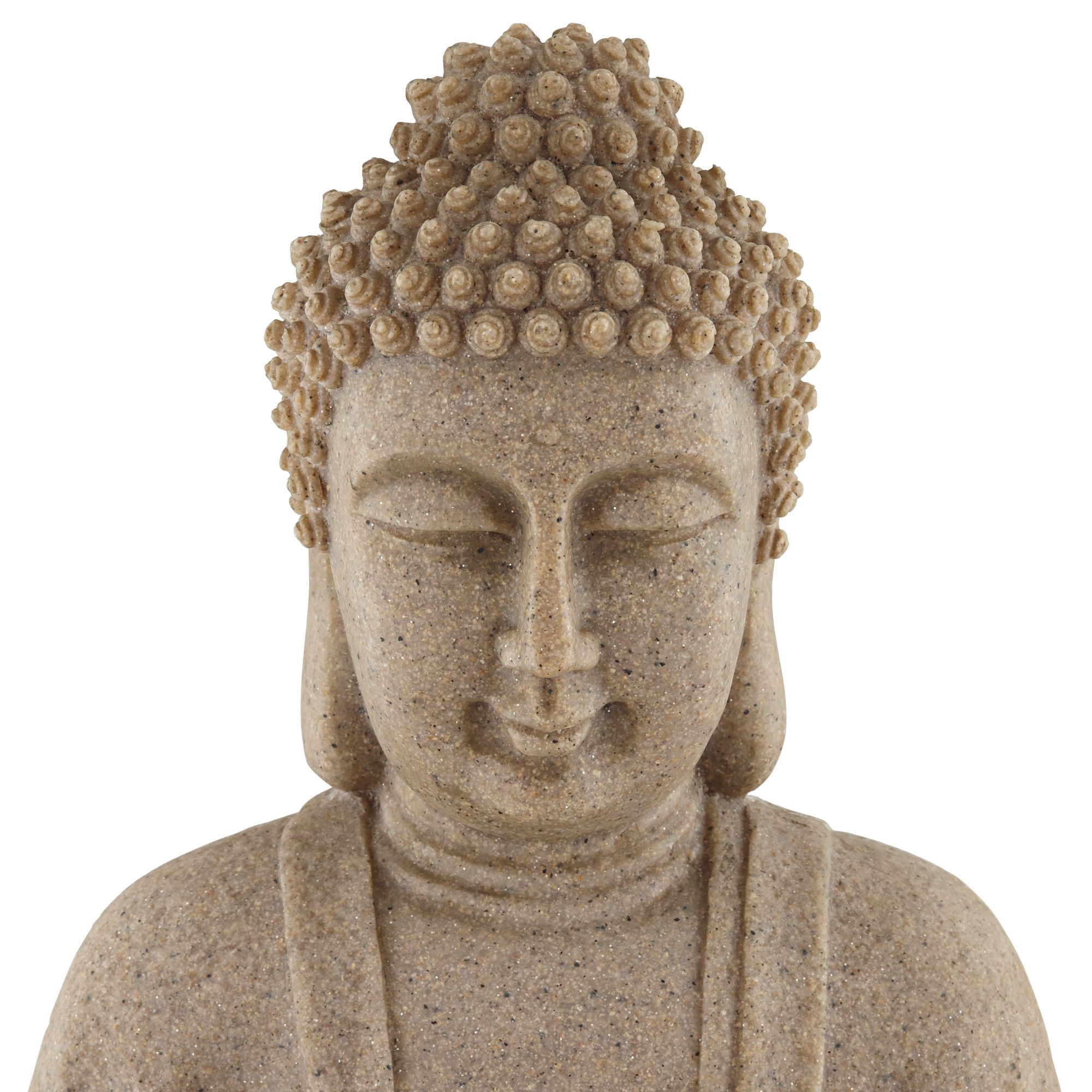 Calm Buddha 22" High Large Zen Asian Indoor Outdoor Decor Sand Stone Floor Fountain with Light LED Outside