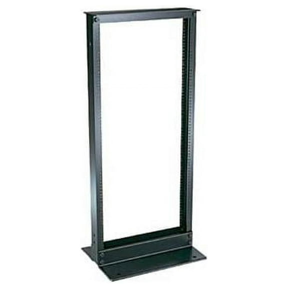 19 in. 45RU No. 12-24 Threaded Steel E-Rails 2-Post Rack, Black