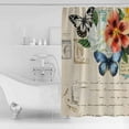 thumbnail image 4 of 54x78 Inch Shower Curtain Decorative Orange White Floral Retro Bathtub Bath Curtains Fabric Waterproof Bathroom Decor Modern Rustic Butterfly Small Stall Shower Curtain Set with 12 Hooks, 4 of 6