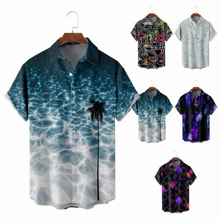 

Plus Size Button Down Shirts with Chest Pocket Slim-Fit Tops for Men Women