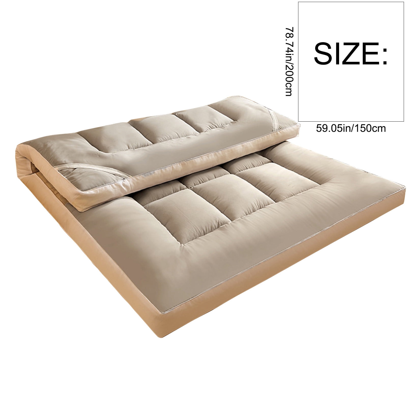 Class Fiber Mattress,59.06x78.74" Thickened Soft Padded Mattress with Water Washed Brushed Fabric,Breathable Humidity Wicking,Foldable Design for Easy Storage,Ideal for Full Size Bed