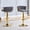 Gold,Gray, variant on S-HOME Set of 2 Adjustable Height Modern Velvet Bar Stools with Gold Base and Woven Rope Backrest for Home Dining,Gray