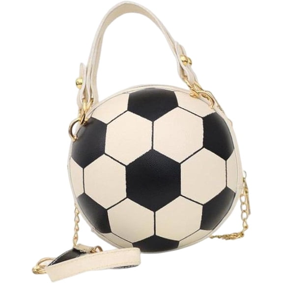 Soccer Ball Inspired Crossbody Bag with Interchangeable Chain Strap