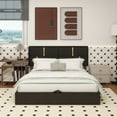 thumbnail image 3 of Queen Size Upholstered Platform Bed with Hydraulic Storage System,No Box Spring Needed,Black, 3 of 12