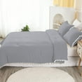 thumbnail image 4 of DNG Luxury 5 Piece Pom Pom Plain Pattern Comforter Set, 800 Thread Count, 100% Egyptian Cotton, White Vintage Pom-Pom Fringe Super Soft (Twin/Twin XL Size Silver Color), 4 of 9