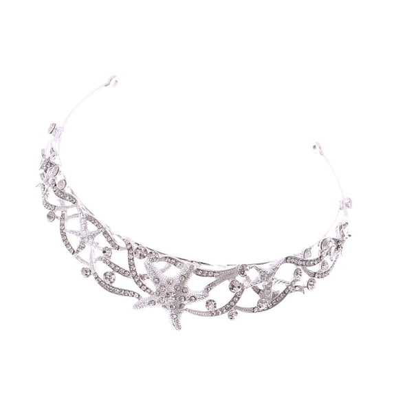 CRILSTYLEO Mermaid Headband with Sparkling Rhinestones, Bridal Hair Accessory, Wedding Hairpiece for Women