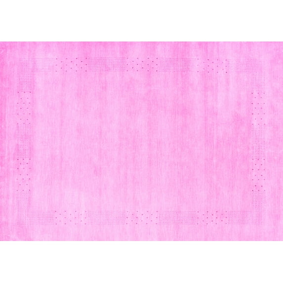 Ahgly Company Indoor Rectangle Solid Pink Modern Area Rugs, 2' x 3'