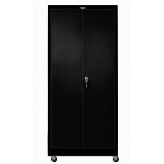 Hallowell 825S24A-ME 800 Series Stationary Storage Cabinet, 48 in. W x 24 in. D x 78 in. H, 708 Midnight Ebony, Single Tier, Double Solid Door, 1-Wide, Assembled