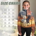 thumbnail image 4 of Chaqlin Sun Running Horse Print Youth Zip Up Sweatshirt with Pocket Quarter Zip Up Design Lightweight Athletic Wear Soft Casual Pullover Top Size 13-14, 4 of 7