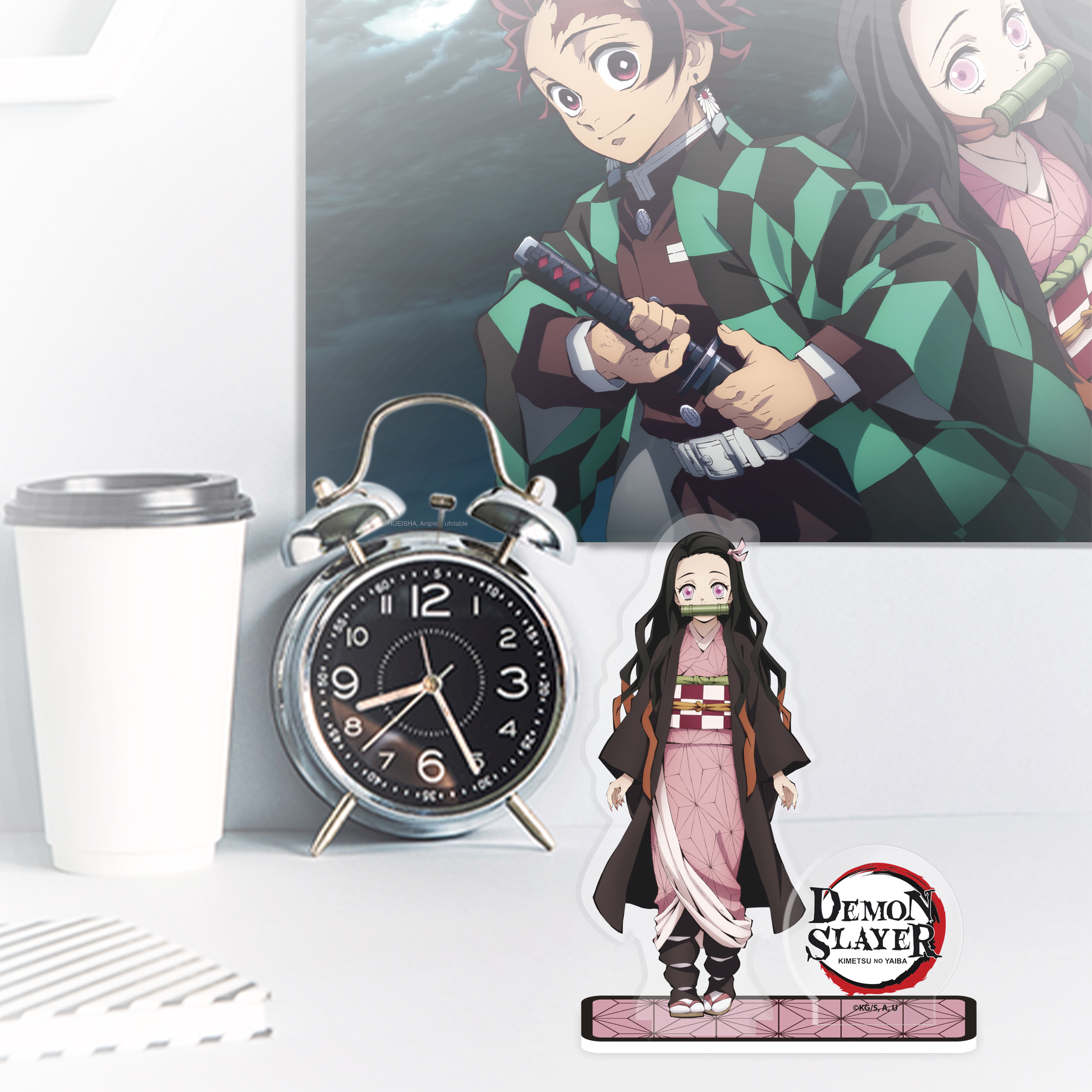ABYstyle Demon Slayer Nezuko Kamado Acrylic Figure | Official Acryl® Collectible Stand for Anime Fans & Gift Displays | Cute Desk Decor for Kimetsu No Yaiba Lovers