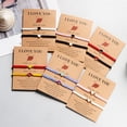 thumbnail image 3 of Ziurtnc 2Pcs/Set Couple Braided Bracelets Heart Decor Unisex Bracelet Adjustable Length Him Her Good Luck Bracelet Valentine Day Gift, 3 of 8
