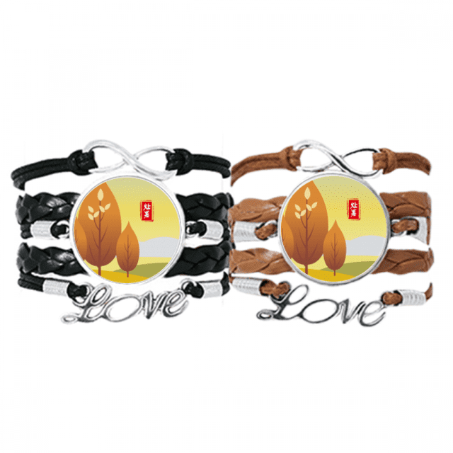 Detener el calor solar plazo de veinticuatro Pulsera pareja de cuerdas de cuero Unbranded M