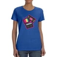 thumbnail image 1 of Radio, Tv And Cassette Graphic (TV, Music And Movies) Women Royal Blue T-Shirt, Female Medium, 1 of 4