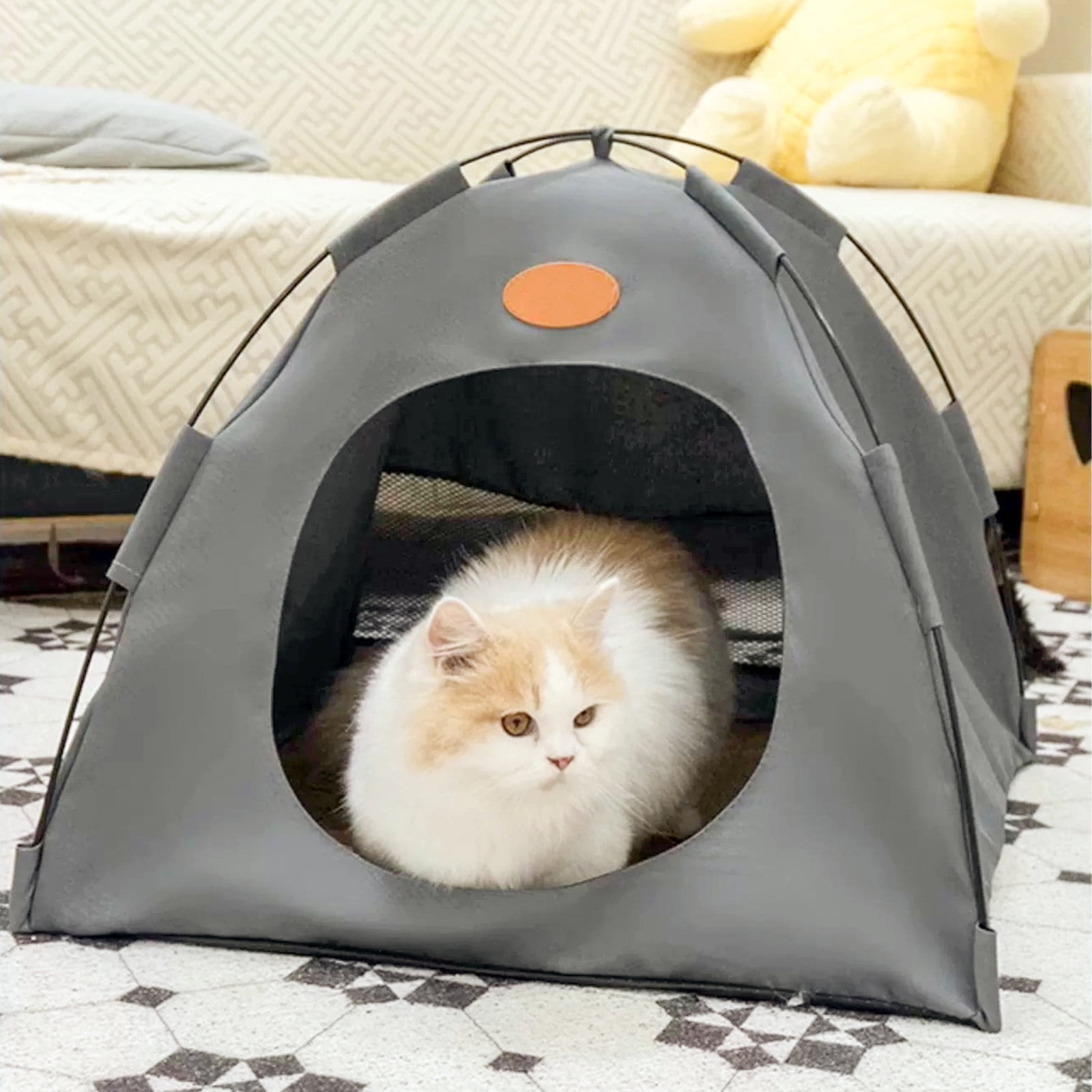 Foldable Enclosed Pet Kennel Tent with Removable Cushion for Indoor and Outdoor Use Breathable Washable Dog Cat Bed