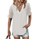 thumbnail image 2 of Blusas de gasa para mujer, blusas de gasa para mujer, blusas de gasa con cuello en V, blusas de gasa de alta capacidad, 2 of 7