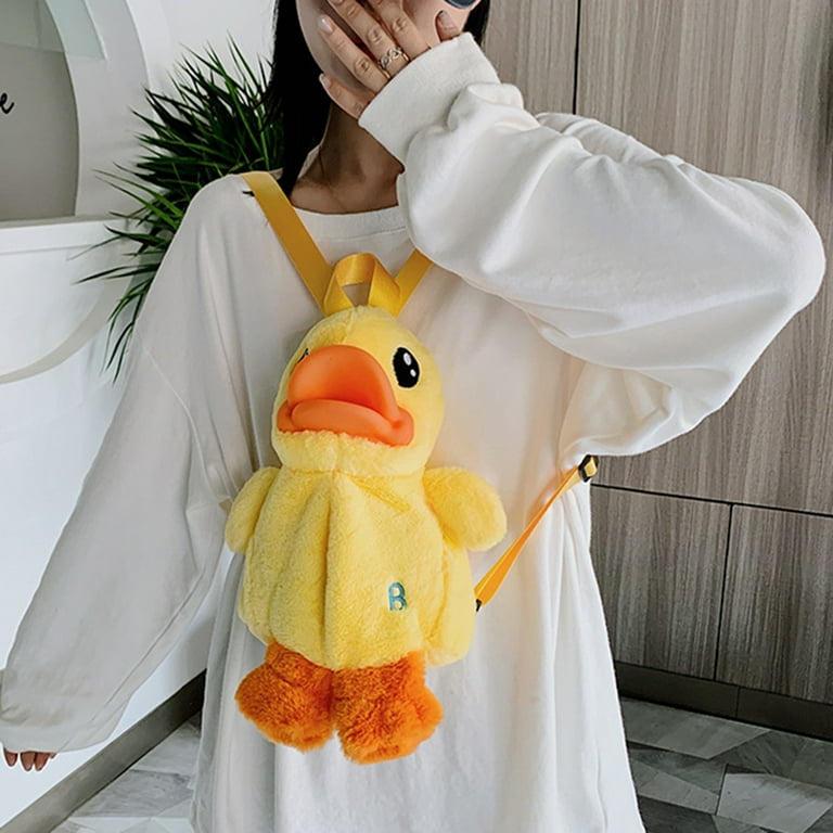 Backpack Cute Duck Backpack Plush Handbag Crossbody Bag for Kids