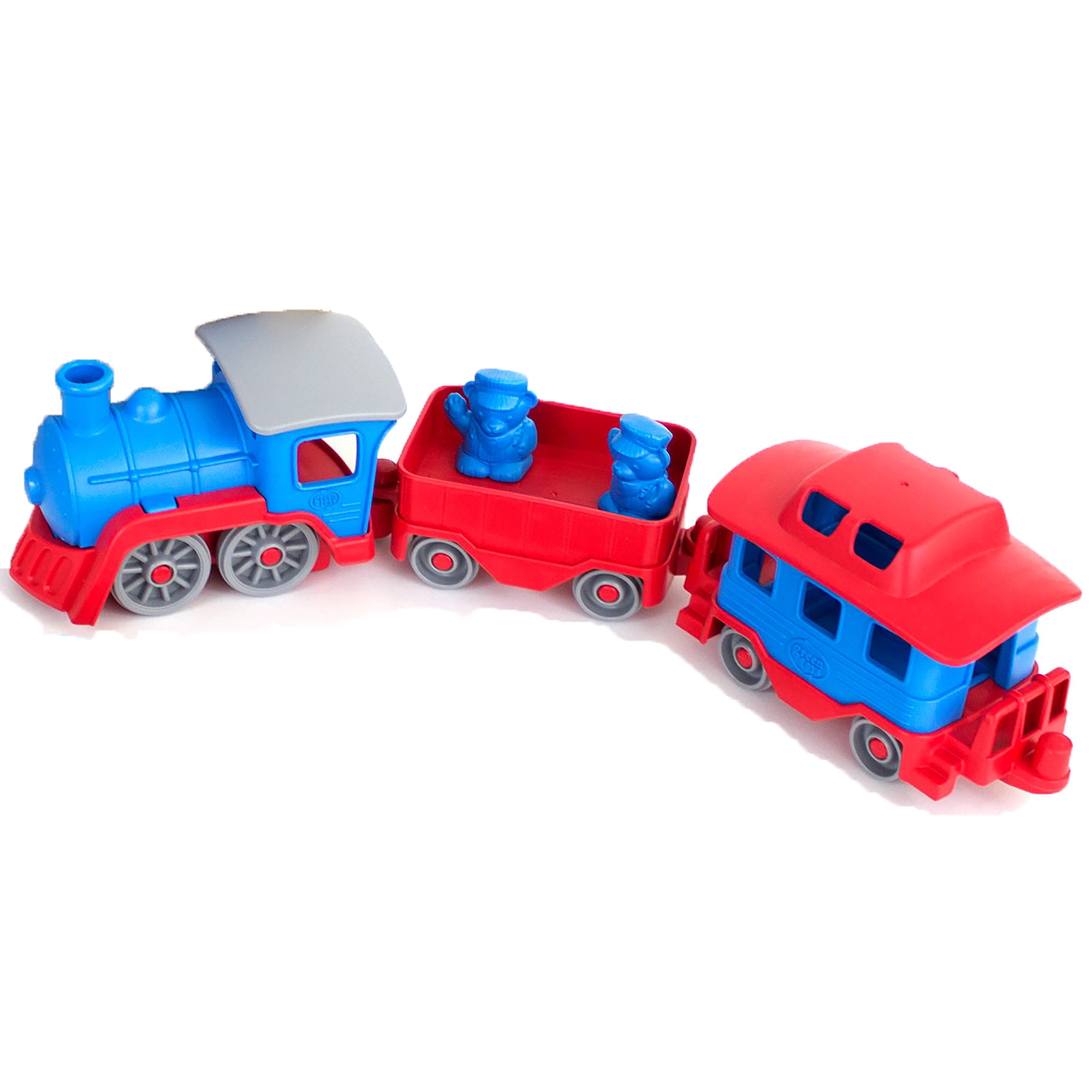 Green Toys: Train & Board Book Set - Red & Blue Rail Vehicle