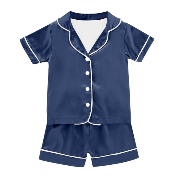BOOMNY Child Girls Pajamas Sets 2 Peice Soft Short Sleeve Buttons Sleepwear Tops Shorts Pjs Set for Kids Cozy Loungewear Homewear