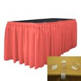 thumbnail image 1 of LA Linen Polyester Poplin Table Skirt 14 -Foot by 29-Inch Long with 10 L-Clips, Coral, 1 of 4