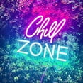 thumbnail image 3 of Chill Zone" LED Neon Sign | USB Dimmable Mood Light For Bedroom & Living Room | Vibrant Party Decor With Switch Control - Relaxing Plastic Wall Art Gift, 3 of 6