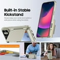 thumbnail image 4 of Oupeigar For iPhone 16 Pro Max With Card Holder (4 Cards),Slide Camera Cover,Drop Protection,Rugged Hard Back,Silicone Edge Wallet Phone Case-Titanium, 4 of 10