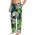 thumbnail image 2 of Kll Mens Pajama Pants For Men,Mens Lounge Pants,Funny Gifts For Men,Men'S Pajama Bottoms-Skull And Palm Leaves, 2 of 9