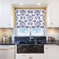 thumbnail image 5 of Coolnut 24 Inch Length Kitchen Curtains Blue and White Pattern 2 Panels Half Window Sheer Curtains Rod Pocket Farmhouse Short Drapes for Bathroom Cafe Basement Home Decor, 5 of 7