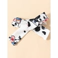 thumbnail image 4 of Suealasg Toddler Baby Girls Fall Outfit 3M 6M 9M 12M 18M Infant Long Sleeve Letters Print Romper +Cow Print Flare Pants +Headband 3PCS Spring Western Clothing Set, 4 of 9