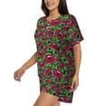 thumbnail image 2 of Lsque Graffiti Tape Women's Short-Sleeved Pajama Set - 2 Piece Soft and Lightweight Sleepwear Set-X-Large, 2 of 9