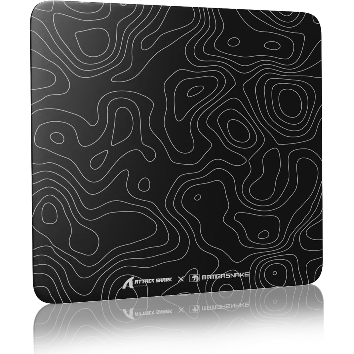 ATTACK SHARK CM05 Tempered Glass Gaming Mouse Pad,Ultra-Smooth Surface, 9H Tempered Glass, Impact & Scratch Resistant, Low Surface Friction, Non-Slip Mouse Mat(450mm x 400mm)