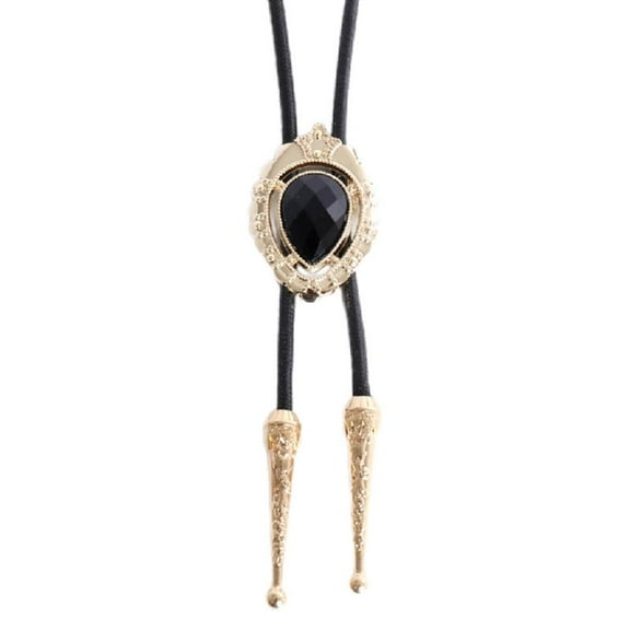 Carved Bolo Tie Western Necktie Stone Necklace for Men Gentleman