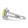 thumbnail image 3 of Cheryl M Sterling Silver CZ Canary Square Ring, 3 of 5
