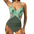 thumbnail image 1 of Aayomet Swimsuit for Women Leopard Pattern Splicing Swimsuit New Sexy Leaky Back (Green, S), 1 of 4