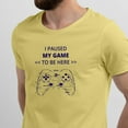thumbnail image 2 of Greenyef Graphics I Paused My Game to Be Here Gamer Gift Funny Tee Men's T-Shirt Style-42 (Cornsilk & Navy Blue, X-Large), 2 of 6