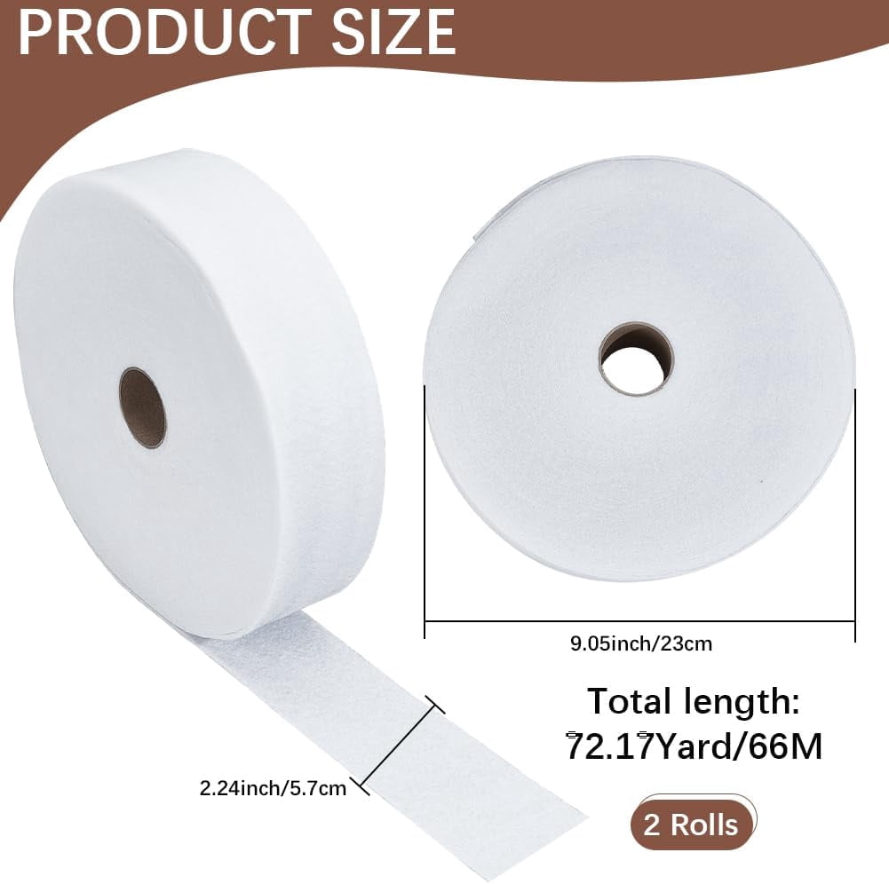 2 Rolls Jellyroll Strips Fabric Jelly Roll Batting Strip 2.5 Inch x 36 Yard White Cloth Upholstery Punched Cotton Blend Quilt Rug Strips for Throw Quilts Needle DIY Sewing Crafts White