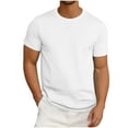 thumbnail image 2 of Vetsdori Mens Sports T-Shirts Solid Outdoor Pullover Short Sleeve Regular Fitness White Trendy Shirts for Men Crew Neck, 2 of 6