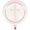 Divinity Pink Cross Metallic Foil Mylar Balloon 18" Baptism Confirmation Communion Christening