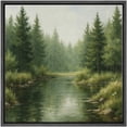 thumbnail image 5 of Framed Canvas Print Forest Landscape Wall Art Modern Nature Decorative for Living Room Bedroom - 24"x24" BLACK, 5 of 8
