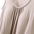 thumbnail image 4 of Wyobmus Women Comfy Tank Tops Loose Fit Scoop Neck Ruched Summer T Shirt Casual Sleeveless Banded Bottom Basic Tees Tops L-2X A-Beige, 4 of 6