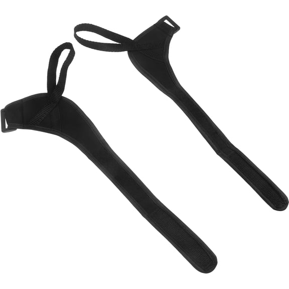 BESTOYARD 1 Pair Protective Tie Adjustable Design for Ski Poles Black Polyester