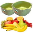 thumbnail image 4 of Cesta de Lavado Cgtredaw Verduras almacenamiento filtro Plástico doble capa Multifuncional, 4 of 9