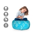 thumbnail image 2 of Hamsa Storage Toy Bag Chair, Theme Hamsa Hands Geometric and Floral Pattern Evil Eye Protection, Stuffed Animal Organizer Washable Bag, Small Size, Blue, by Ambesonne, 2 of 3
