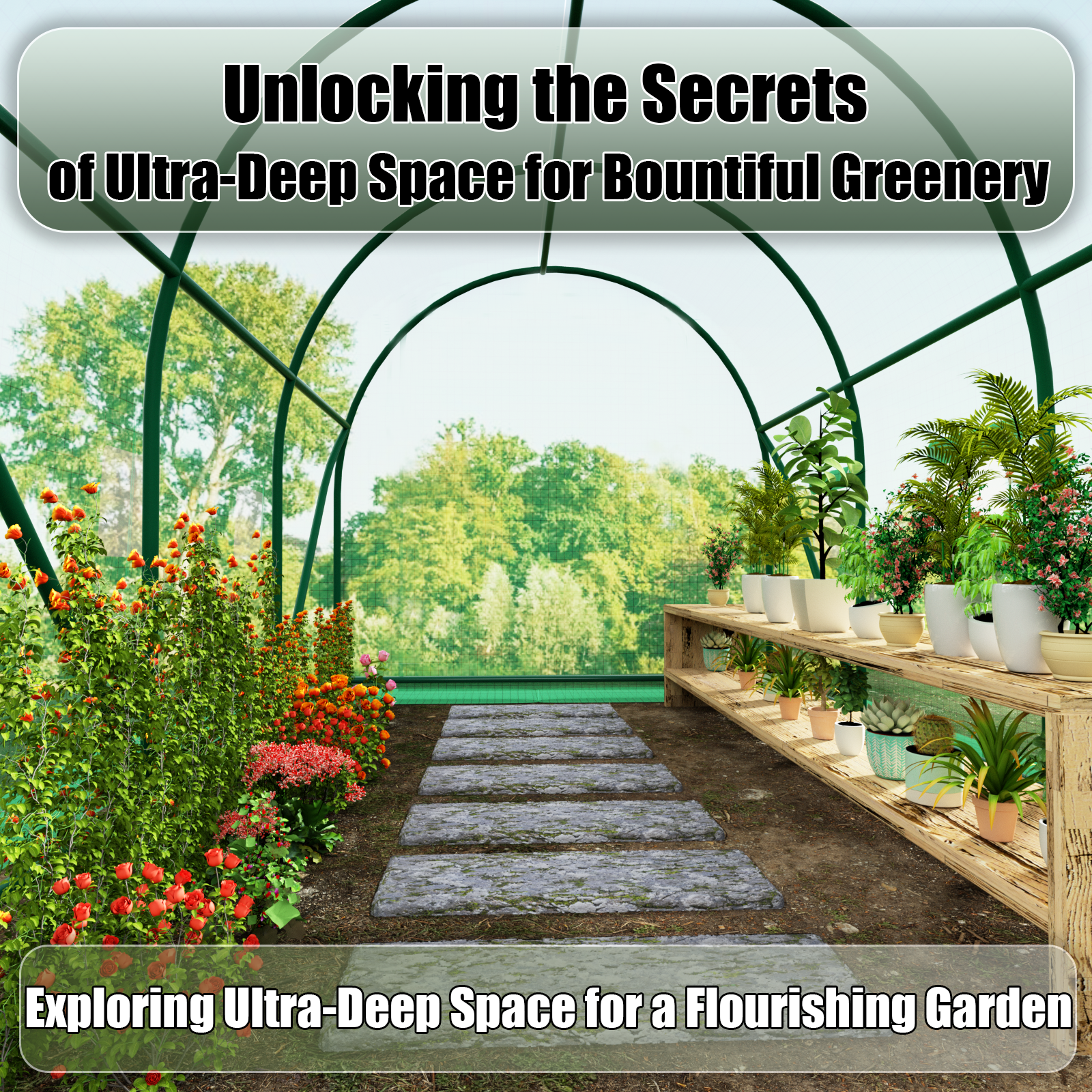 Grezone Walk-in Tunnel Greenhouse 11.5x6.6x6.6 FT Upgraded Green House with Dual Zippered Screen Doors & 6 Screen Windows Heavy Duty Plastic Plant Warm House with Reinforced Frame